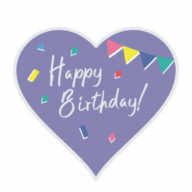 "Happy Birthday" Grußkarte in Herzform