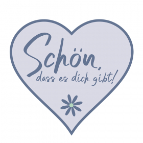 "Schön, dass es dich gibt!" Grußkarte in Herzform