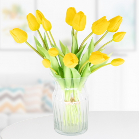 14 Gelbe Kunsttulpen