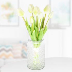 7 Weiße Kunsttulpen