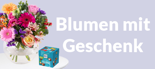 Blumen mit Geschenk Blumen mit Geschenk